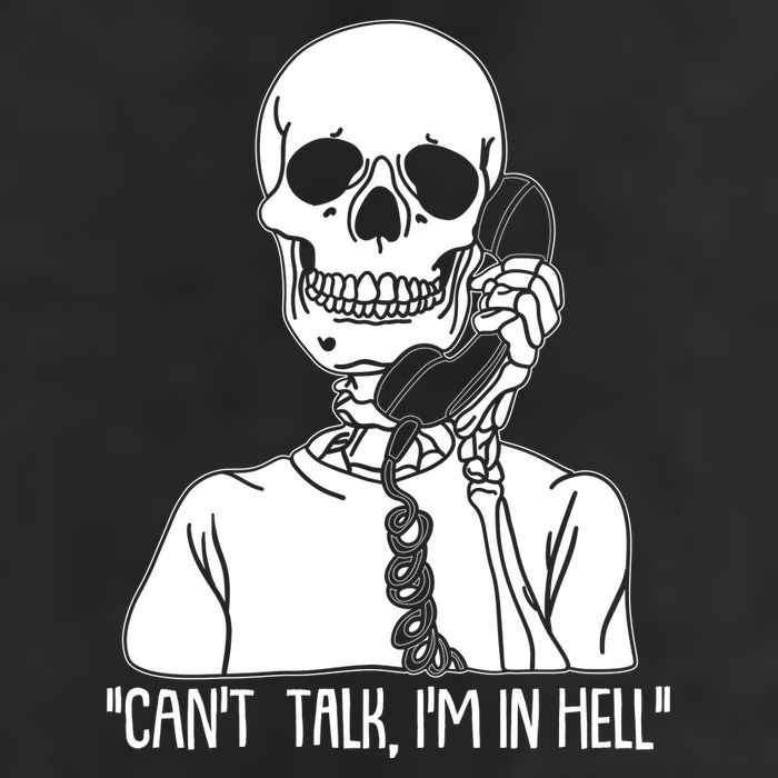 Funny Skeleton Cant Talk Im In Hell Cool Comfort Performance Bucket Hat