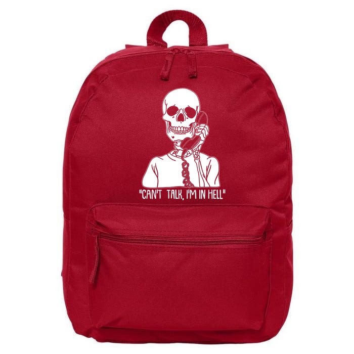 Funny Skeleton Cant Talk Im In Hell 16 in Basic Backpack