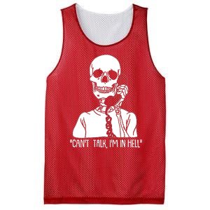 Funny Skeleton Cant Talk Im In Hell Mesh Reversible Basketball Jersey Tank