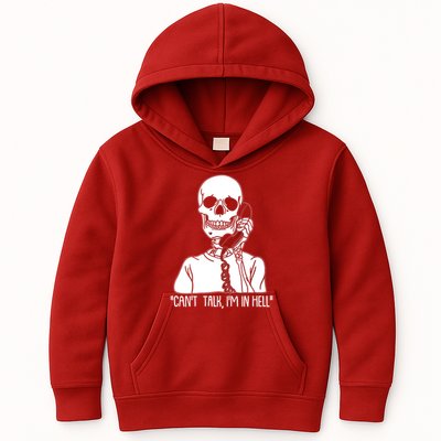 Funny Skeleton Cant Talk Im In Hell Kids Hoodie