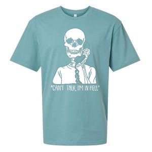 Funny Skeleton Cant Talk Im In Hell Sueded Cloud Jersey T-Shirt