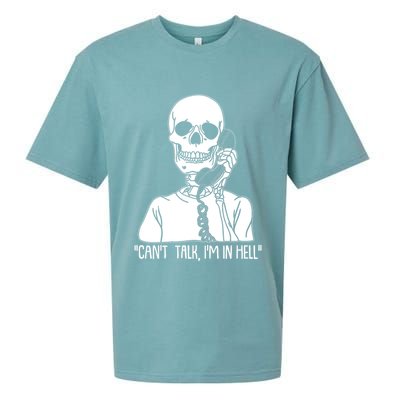 Funny Skeleton Cant Talk Im In Hell Sueded Cloud Jersey T-Shirt