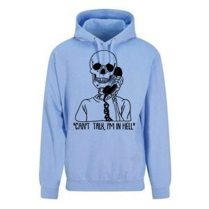 Funny Skeleton Cant Talk Im In Hell Unisex Surf Hoodie