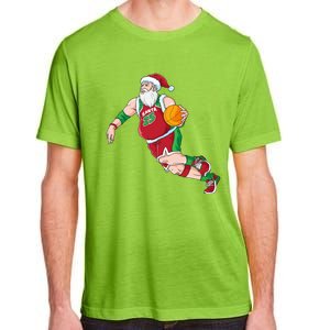 Funny Santa Claus Basketball Christmas Dribbling Cool Gift Adult ChromaSoft Performance T-Shirt