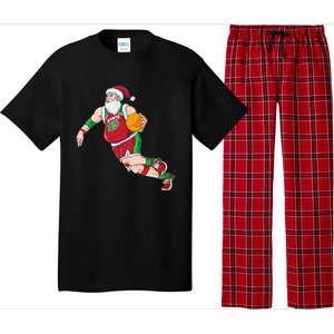 Funny Santa Claus Basketball Christmas Dribbling Cool Gift Pajama Set