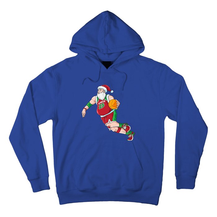 Funny Santa Claus Basketball Christmas Dribbling Cool Gift Hoodie