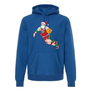 Funny Santa Claus Basketball Christmas Dribbling Cool Gift Premium Hoodie