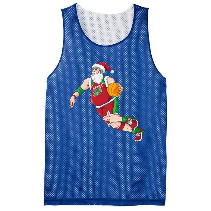 Funny Santa Claus Basketball Christmas Dribbling Cool Gift Mesh Reversible Basketball Jersey Tank