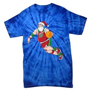 Funny Santa Claus Basketball Christmas Dribbling Cool Gift Tie-Dye T-Shirt