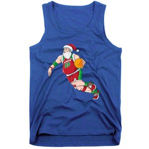 Funny Santa Claus Basketball Christmas Dribbling Cool Gift Tank Top