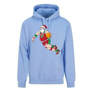 Funny Santa Claus Basketball Christmas Dribbling Cool Gift Unisex Surf Hoodie