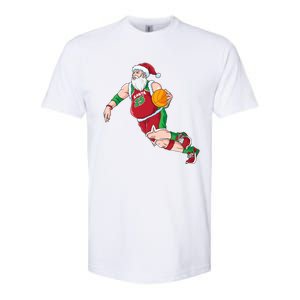 Funny Santa Claus Basketball Christmas Dribbling Cool Gift Softstyle CVC T-Shirt