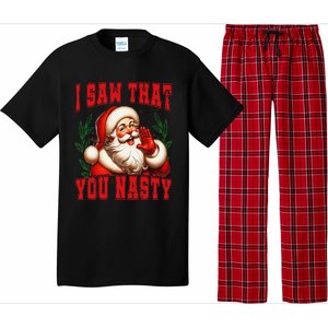 Funny Santa Claus I Saw That You Nasty Christmas Xmas Pajama Set