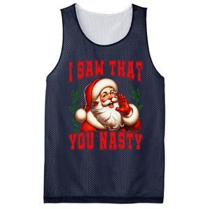 Funny Santa Claus I Saw That You Nasty Christmas Xmas Mesh Reversible Basketball Jersey Tank