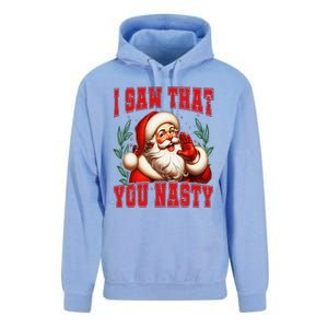 Funny Santa Claus I Saw That You Nasty Christmas Xmas Unisex Surf Hoodie