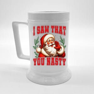 Funny Santa Claus I Saw That You Nasty Christmas Xmas Beer Stein