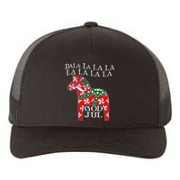 Funny Swedish Christmas God Jul Dala Horse Dalahost Yupoong Adult 5-Panel Trucker Hat