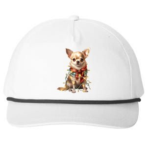 Funny Santa Chihuahua Christmas Light Chihuahua Dog Lover Great Gift Snapback Five-Panel Rope Hat