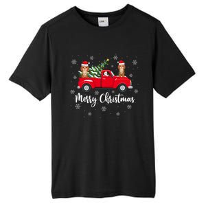 Funny Santa Claus Riding Red Truck Cockapoo Dog Christmas Gift Tall Fusion ChromaSoft Performance T-Shirt