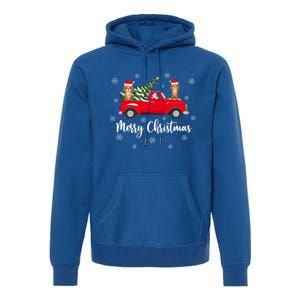 Funny Santa Claus Riding Red Truck Cockapoo Dog Christmas Gift Premium Hoodie