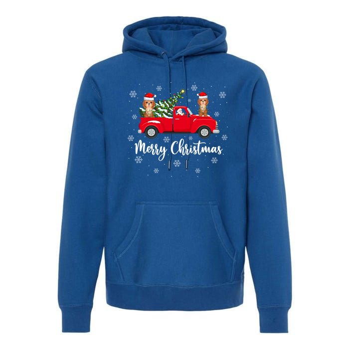 Funny Santa Claus Riding Red Truck Cockapoo Dog Christmas Gift Premium Hoodie