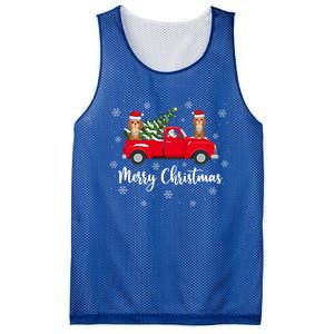 Funny Santa Claus Riding Red Truck Cockapoo Dog Christmas Gift Mesh Reversible Basketball Jersey Tank