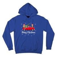 Funny Santa Claus Riding Red Truck Cockapoo Dog Christmas Gift Tall Hoodie