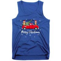 Funny Santa Claus Riding Red Truck Cockapoo Dog Christmas Gift Tank Top