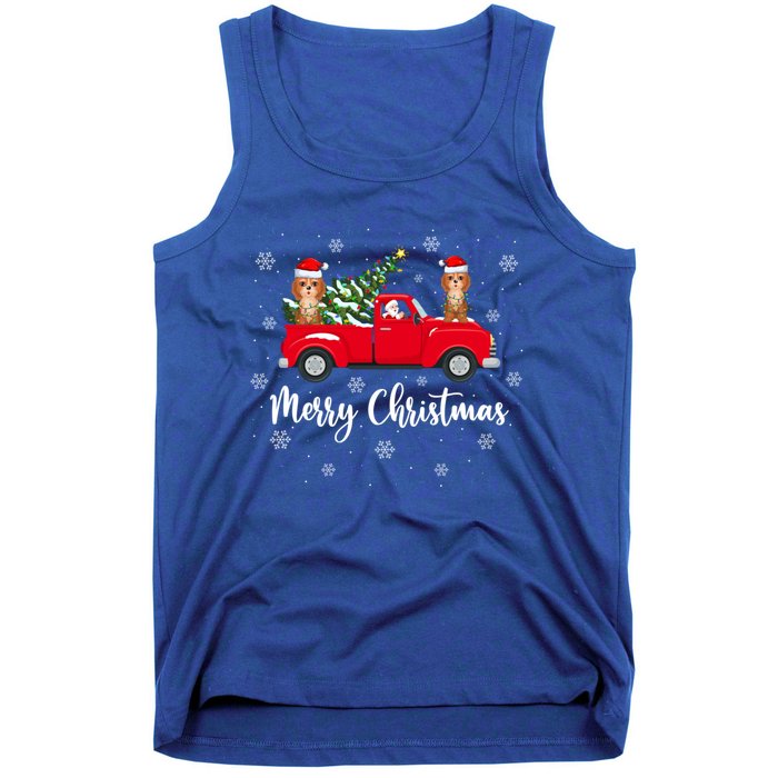 Funny Santa Claus Riding Red Truck Cockapoo Dog Christmas Gift Tank Top