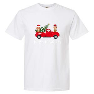 Funny Santa Claus Riding Red Truck Cockapoo Dog Christmas Gift Garment-Dyed Heavyweight T-Shirt