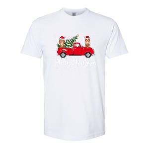 Funny Santa Claus Riding Red Truck Cockapoo Dog Christmas Gift Softstyle CVC T-Shirt