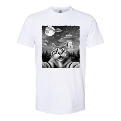 Funny Scared Cat Selfie With Ufos Gift Idea Softstyle CVC T-Shirt