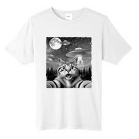 Funny Scared Cat Selfie With Ufos Gift Idea Tall Fusion ChromaSoft Performance T-Shirt