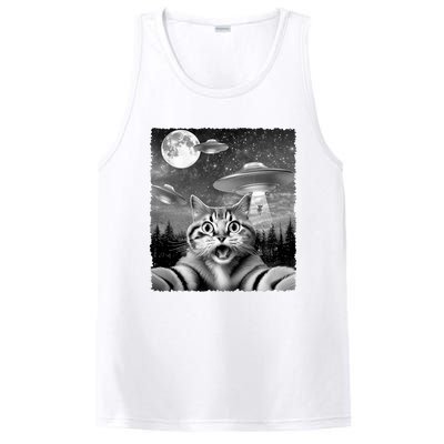 Funny Scared Cat Selfie With Ufos Gift Idea PosiCharge Competitor Tank