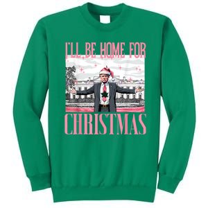 Funny Santa Claus Trump 2024 Ill Be Home For Christmas Gift Sweatshirt