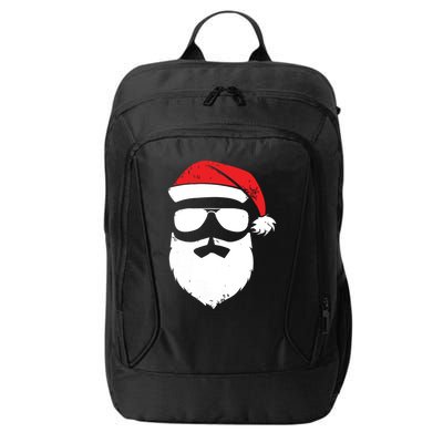 Funny Santa Claus Face Sunglasses With Hat Beard Christmas City Backpack