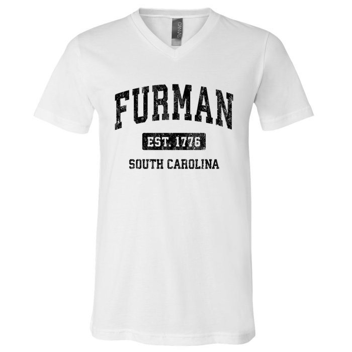 Furman South Carolina Sc Vintage Established Athletic Sports Design V-Neck T-Shirt