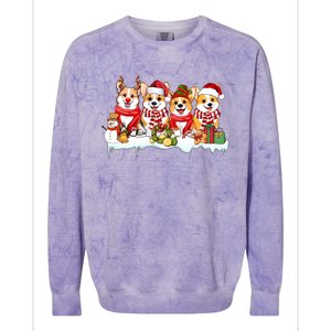 Funny Santa Corgi Christmas Corgi Dog Lover Corgi Mom Xmas Gift Colorblast Crewneck Sweatshirt