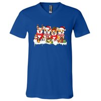 Funny Santa Corgi Christmas Corgi Dog Lover Corgi Mom Xmas Gift V-Neck T-Shirt