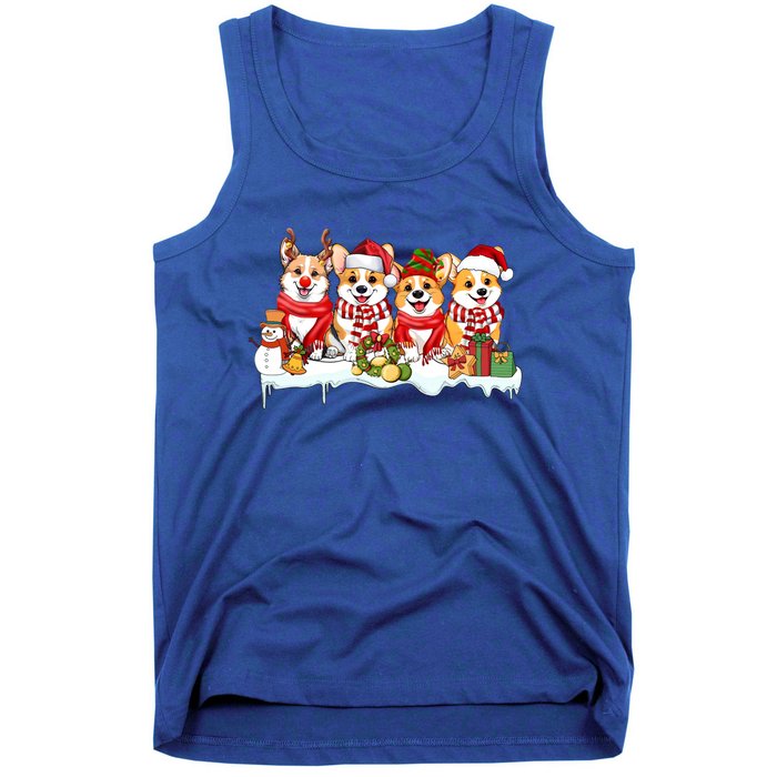 Funny Santa Corgi Christmas Corgi Dog Lover Corgi Mom Xmas Gift Tank Top