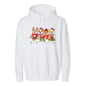 Funny Santa Corgi Christmas Corgi Dog Lover Corgi Mom Xmas Gift Garment-Dyed Fleece Hoodie