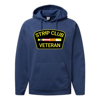 Funny Strip Club Veteran Performance Fleece Hoodie