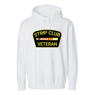 Funny Strip Club Veteran Garment-Dyed Fleece Hoodie