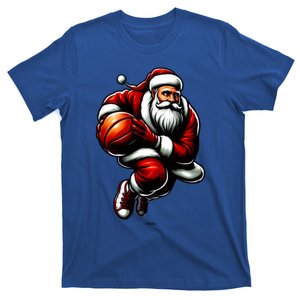 Funny Santa Claus Hooping Christmas Basketball Gift T-Shirt