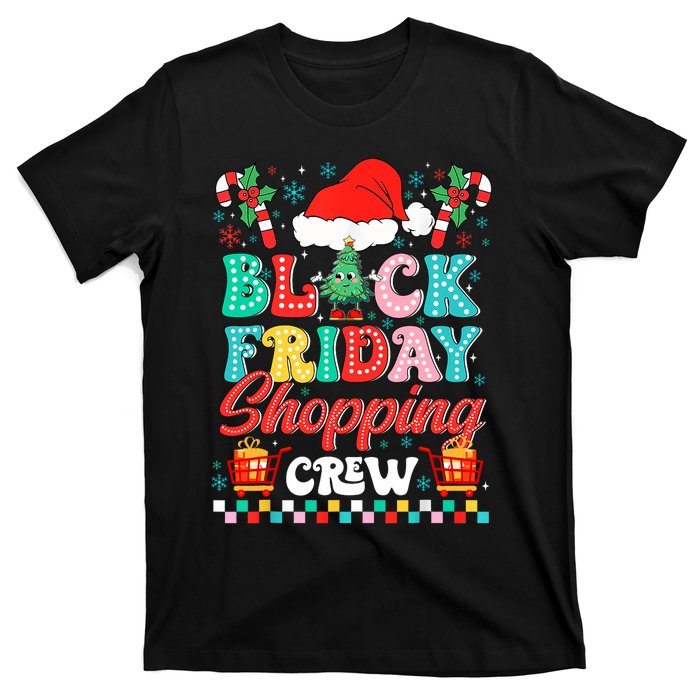 Friday Shopping Crew Christmas Lights Black Shopping Family T-Shirt