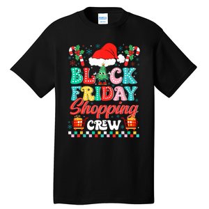 Friday Shopping Crew Christmas Lights Black Shopping Family Tall T-Shirt