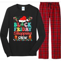 Friday Shopping Crew Christmas Lights Black Shopping Family Long Sleeve Pajama Set