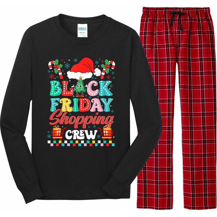 Friday Shopping Crew Christmas Lights Black Shopping Family Long Sleeve Pajama Set