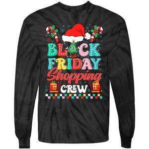 Friday Shopping Crew Christmas Lights Black Shopping Family Tie-Dye Long Sleeve Shirt