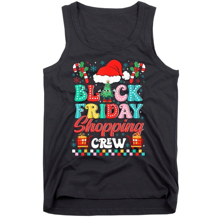 Friday Shopping Crew Christmas Lights Black Shopping Family Tank Top